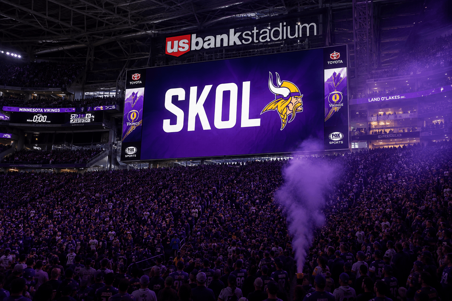 Minnesota Vikings SKOL display inside a stadium